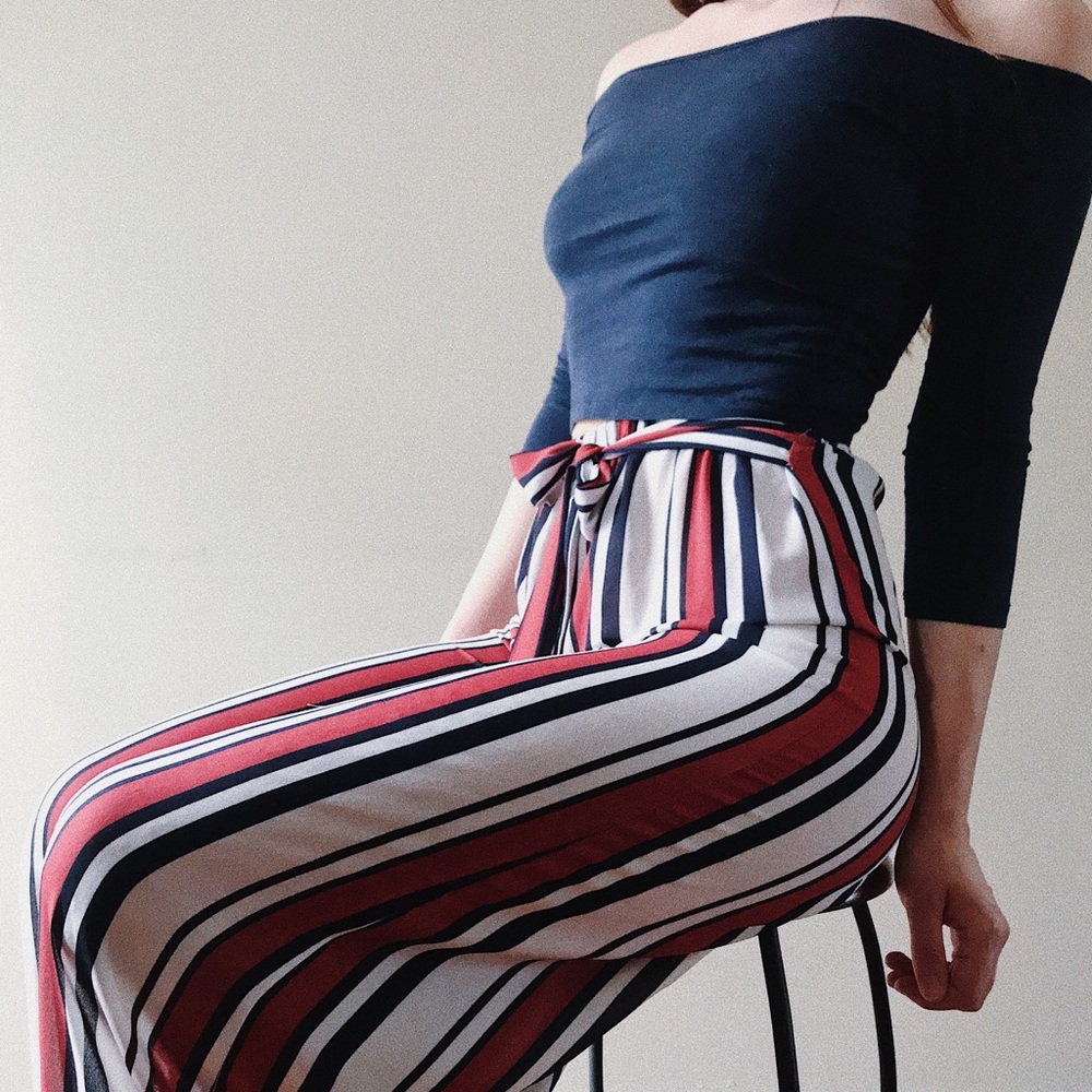 Striped Wide Leg Pants